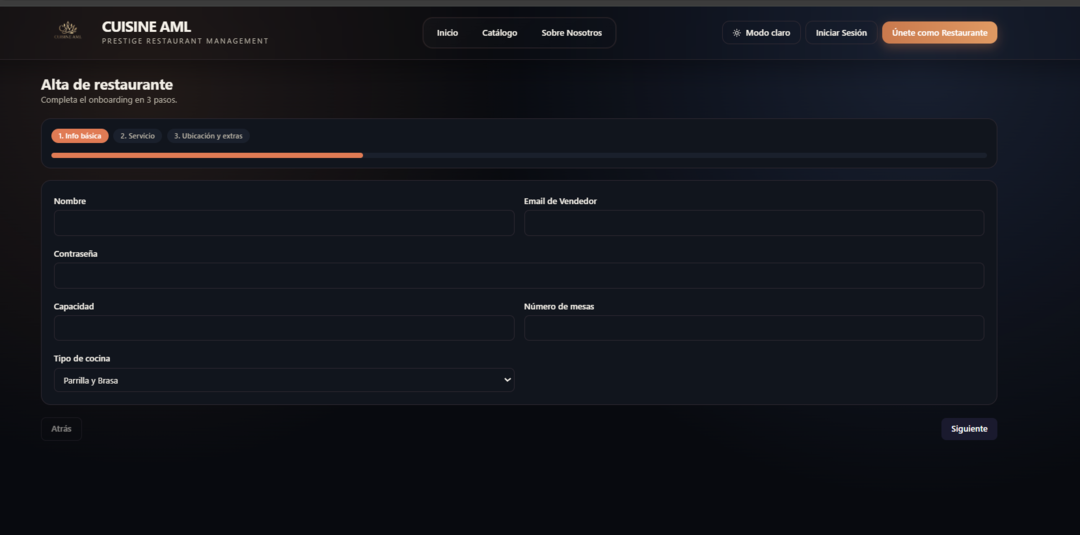 Restaurant Onboarding Steps